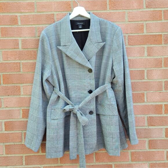 Halogen Belted Fitted Blazer Glen Plaid size 22 - Picture 2 of 7